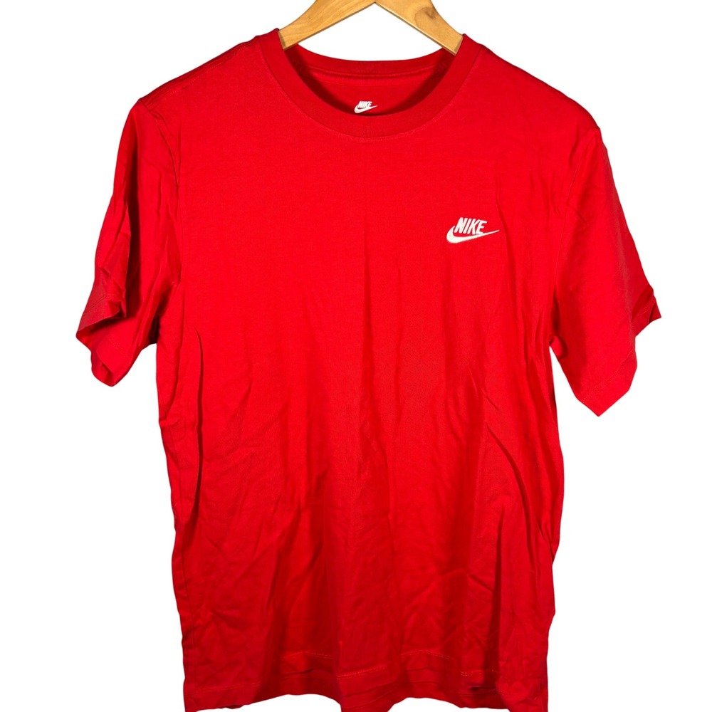 Nike Sportswear Futura Embroidered Red Short Sleeve Crew Neck T-Shirt Mens M